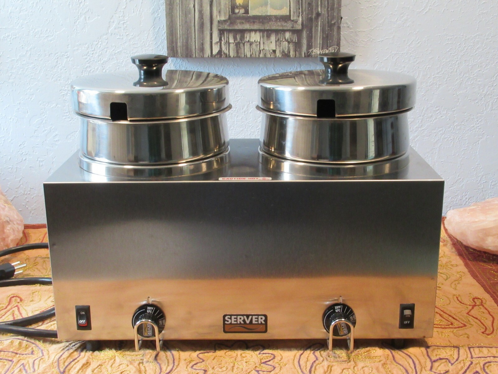 SERVER TWIN FS-4 DOUBLE 4 QT WARMER COOKER Soup Food Commercial Restaurant, NICE