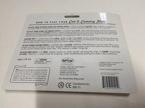 Retro Replica ~ The Original Cat & Canary Flute 2005