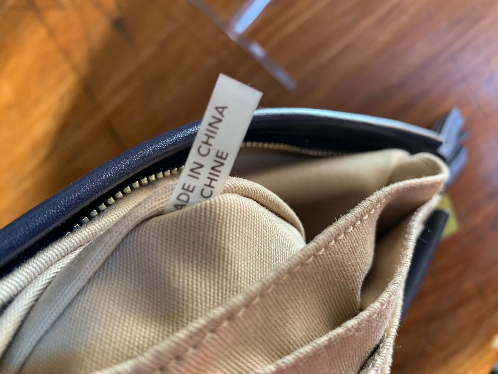 COACH Color Block Blue Tassels Clutch Leather Zip Purse Cosmetic Hand Bag