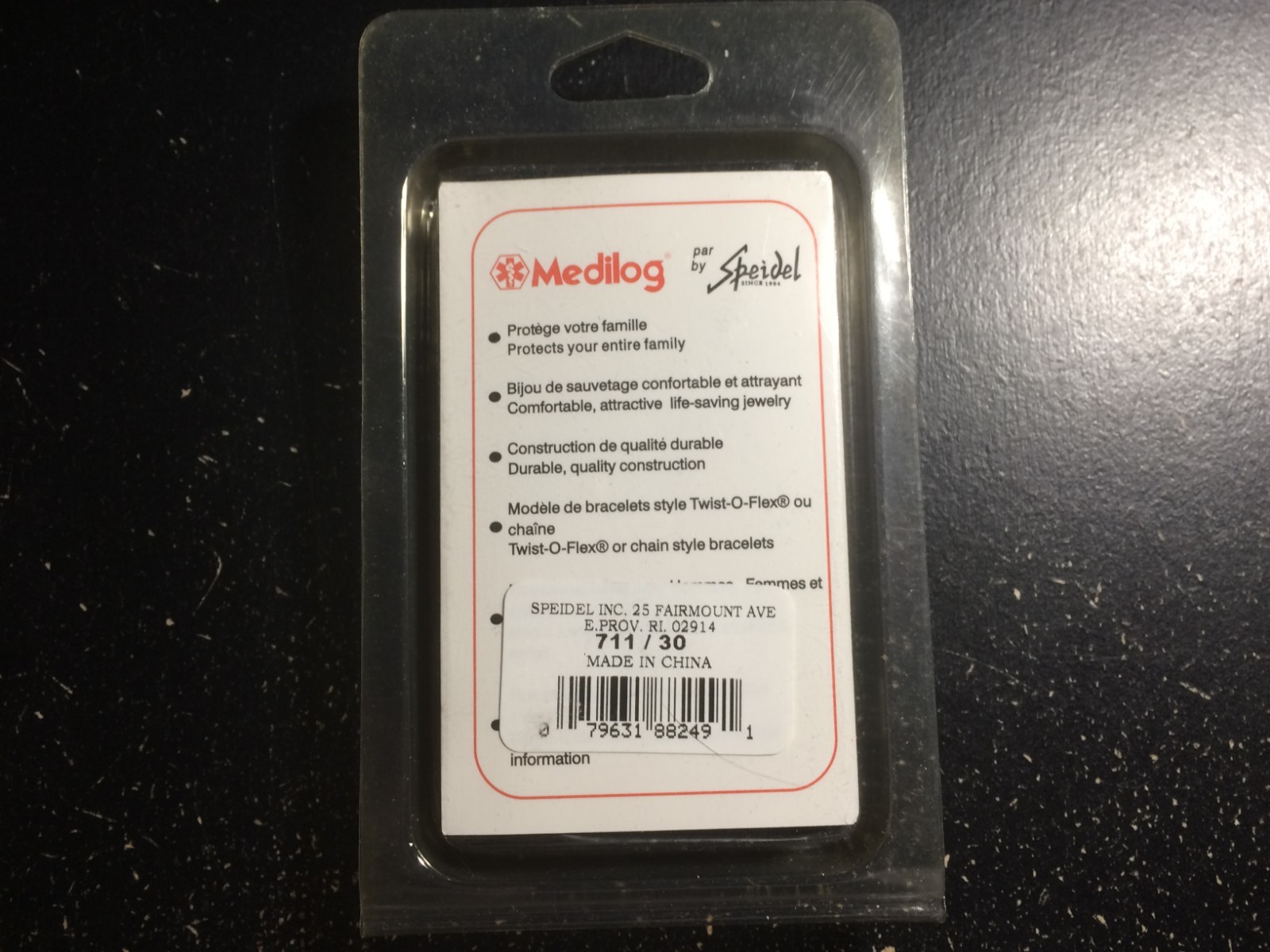 Speidel Medilog Medical Alert Bracelet Womens Stretch Band w/ Compartment