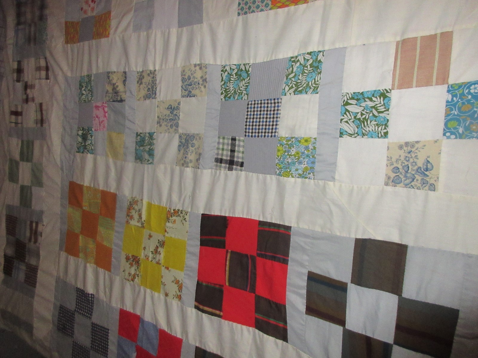 hand sewn quilt top 64X152-cotton-poly