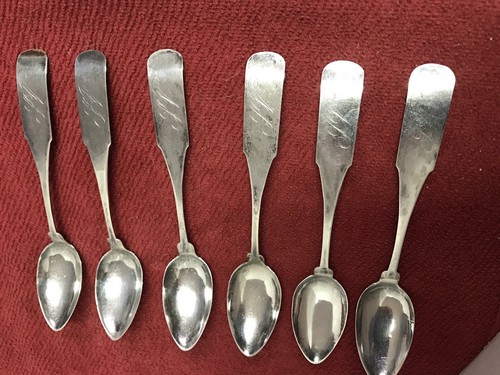 6 Six Coin Silver Teaspoons