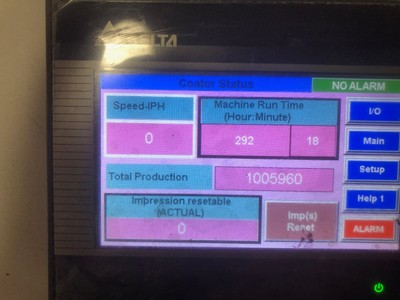 2017  Kompac Kwik Finish 32 UV coater with feeder & Stacker