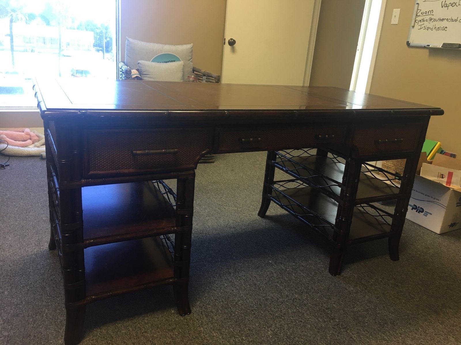 Used Executive Office Furntiure - Sligh Bal Harbor collection bamboo look