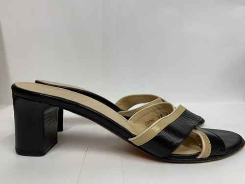 Bally Womens Leather Slip On Crisscross Mules Heels Black