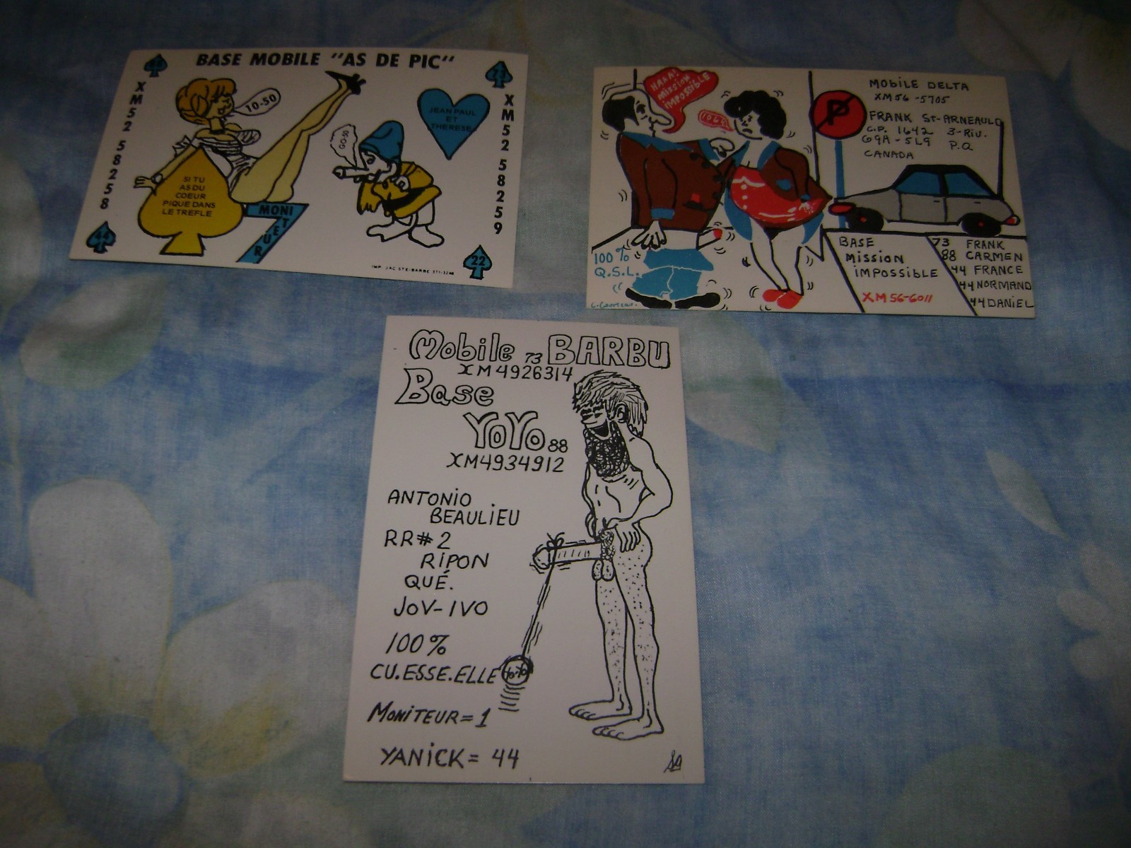 16 RISQUE QSL Radio Calling Cards Postcards Naughty