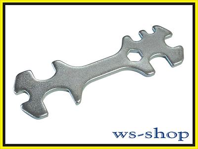 Universalschlüssel; Mehrfachschlüssel für Autogen + Werkstatt; Maulschlüssel