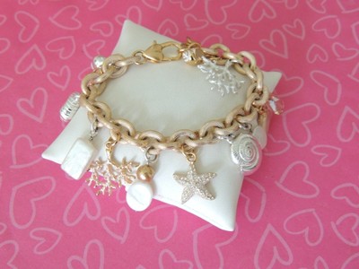 Brighton Bracelet Coral Fantasy Shell Ocean Charm Retired New