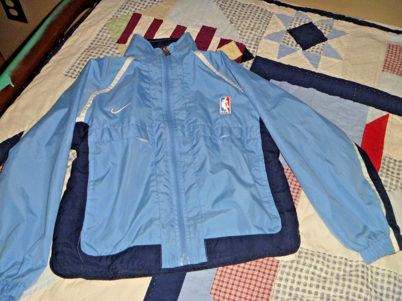 NIKE blue NBA JACKET boy lot SIZE 7 GRAY TEE xs NAVY AND1 basketball SHORTS