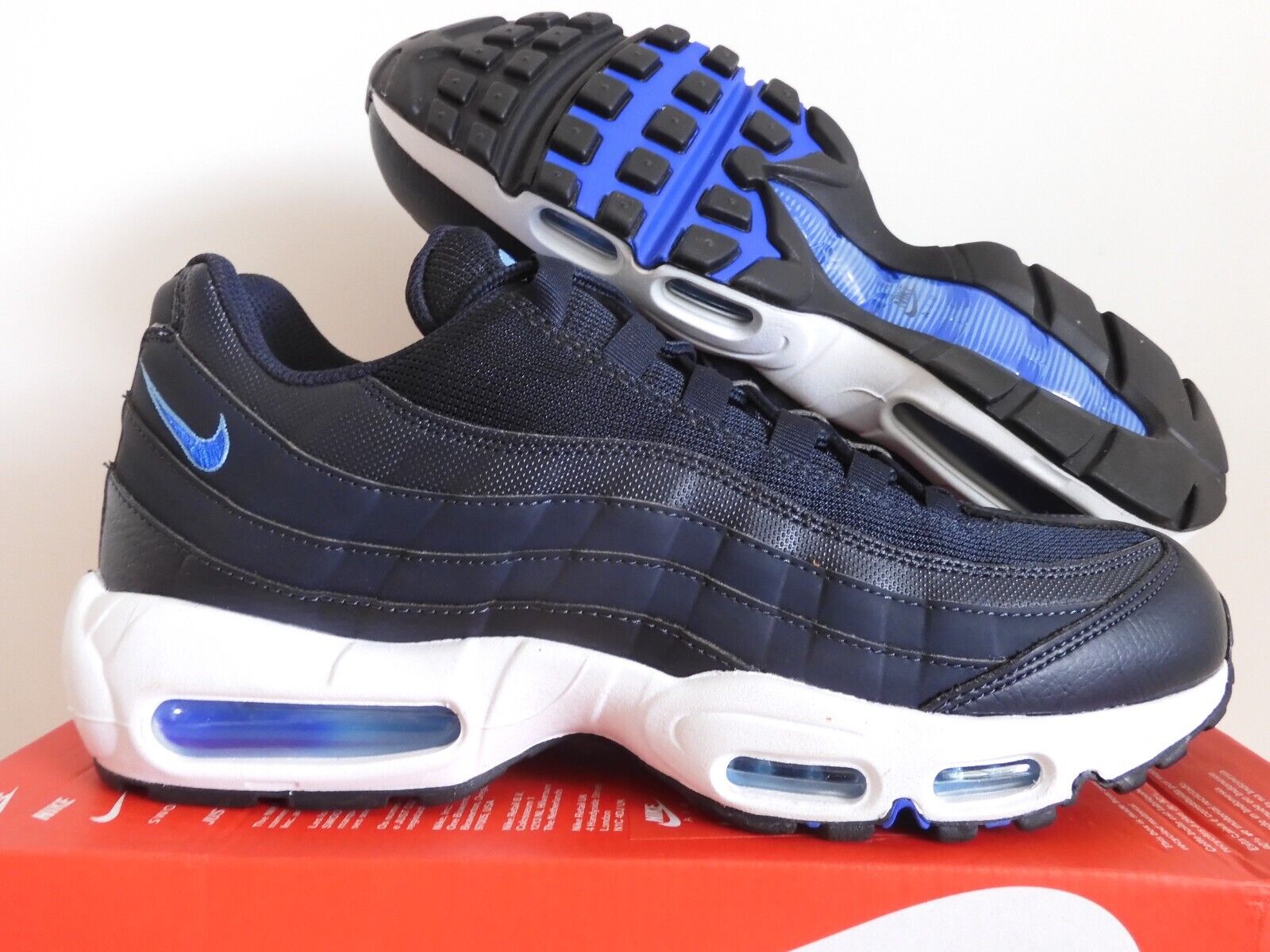 NIKE AIR MAX 95 DARK OBSIDIAN BLUE-RACER BLUE SZ 7.5 [FZ4626 NIKE AIR MAX 95 DARK OBSIDIAN BLUE-RACER BLUE SZ 7.5 [FZ4626