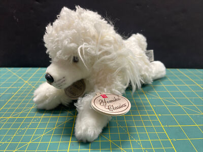 Russ Berrie Yomiko Classics White Poodle Stuffed Animal 12  Laying NWT