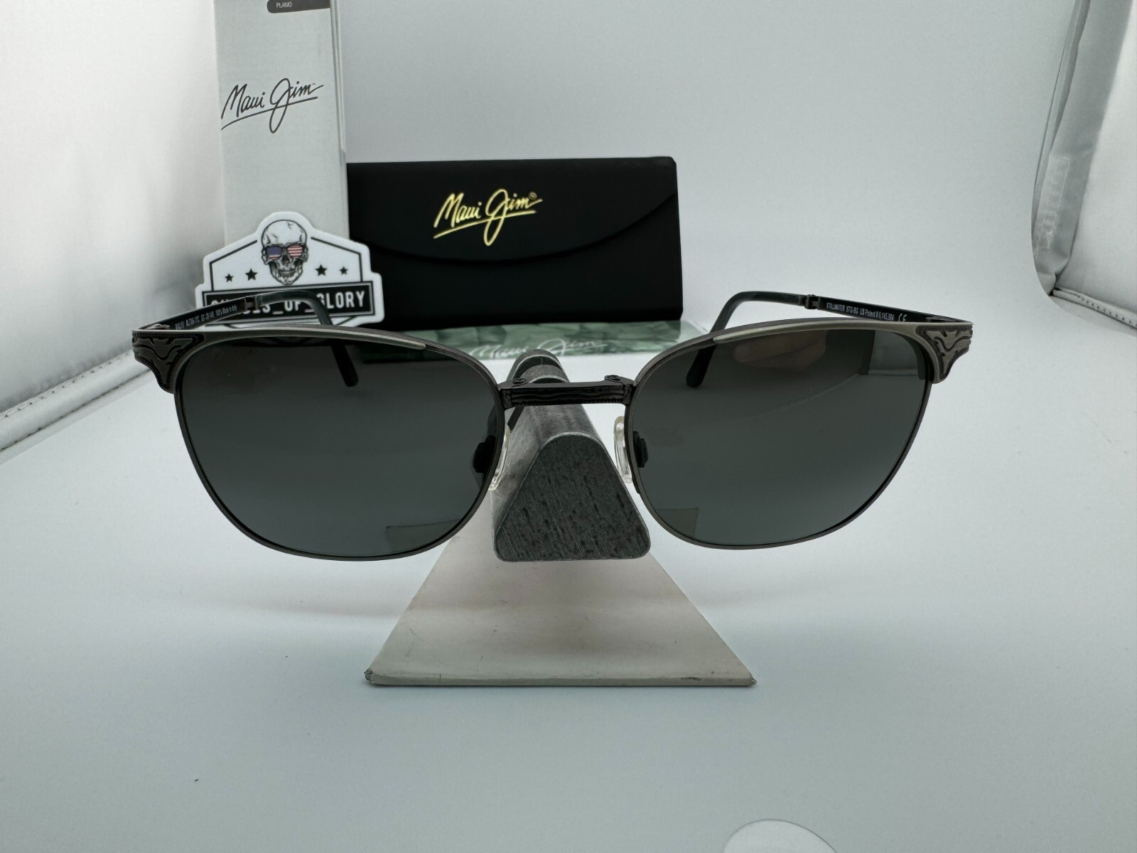 Pre-owned Maui Jim Stillwater Mj 706-17c Pewter Neutral Grey Polarized Folding Sunglasses