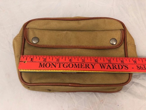 Ralph Lauren Chaps Brown Canvas Travel Toiletry Bag Razor Shaving Shower