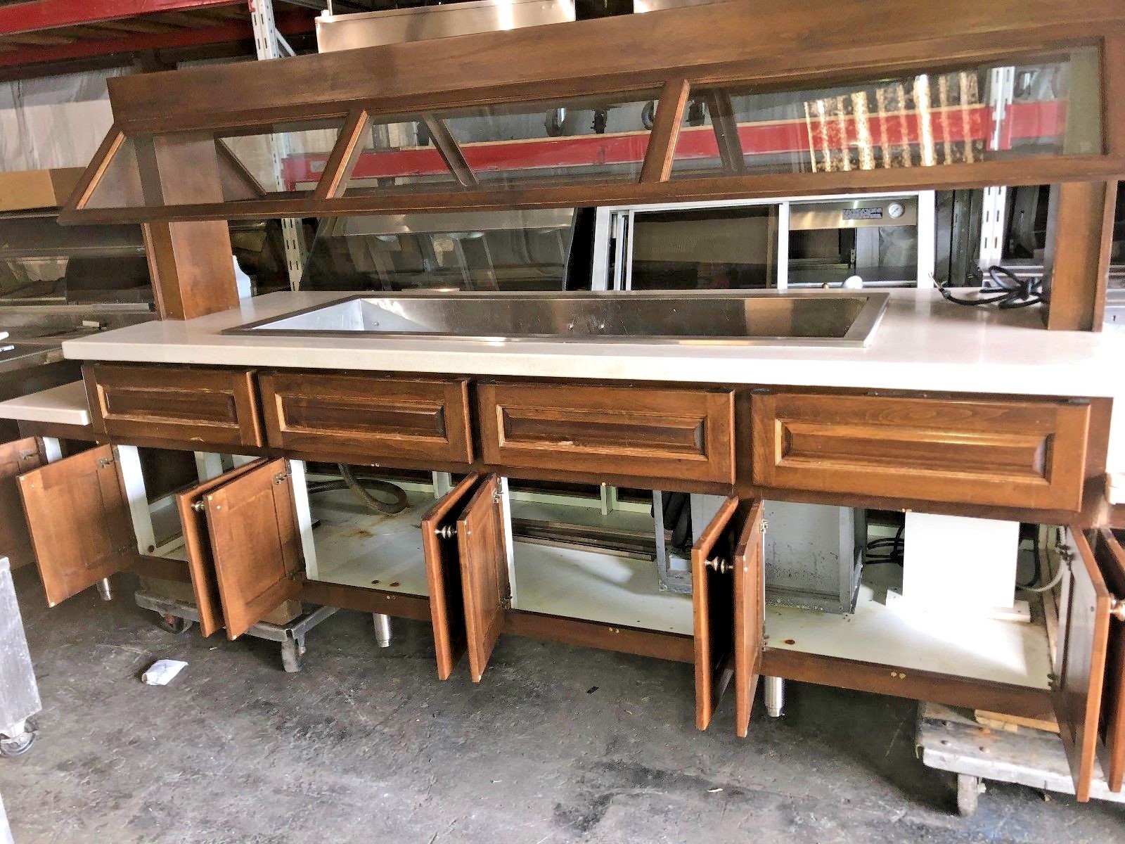 12' Walk Around Salad Bar Buffet Island Self Contained w/ Lighted Sneeze Guard