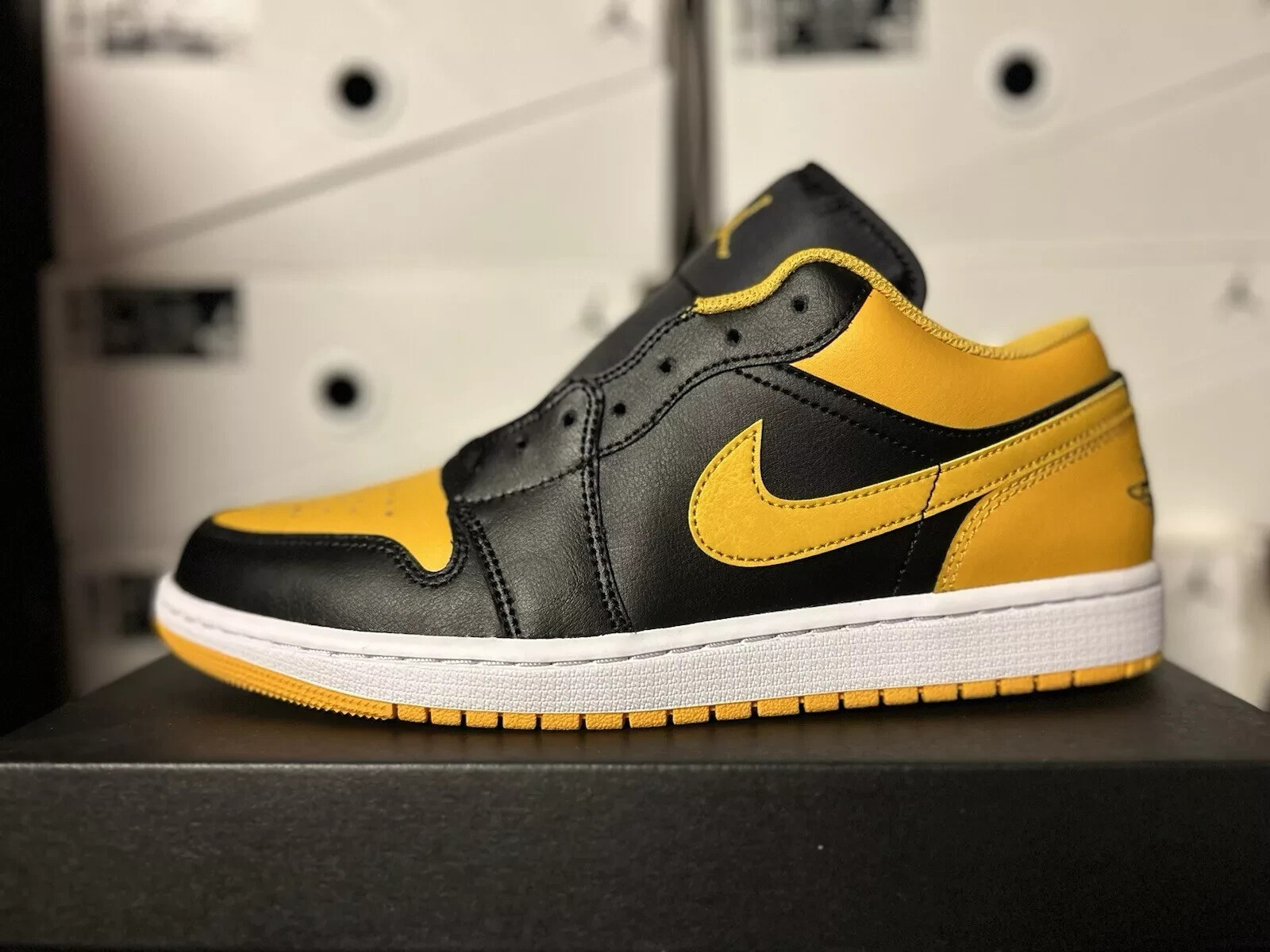 Nike Air Jordan 1 Low Shoes Yellow Ochre Black White 553558