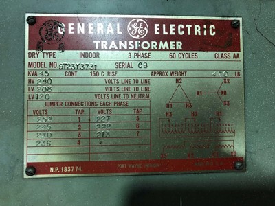 Ge transformer serial numbers diagram