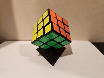 Rubik's Cube Stand Triangular Display 3d Printed Black 