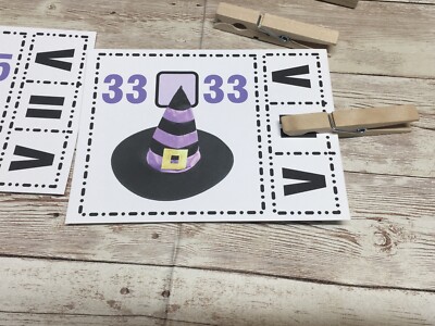 Witch s Hat - Math - Cards for Learning Center 40 Cards- Teaching supplies