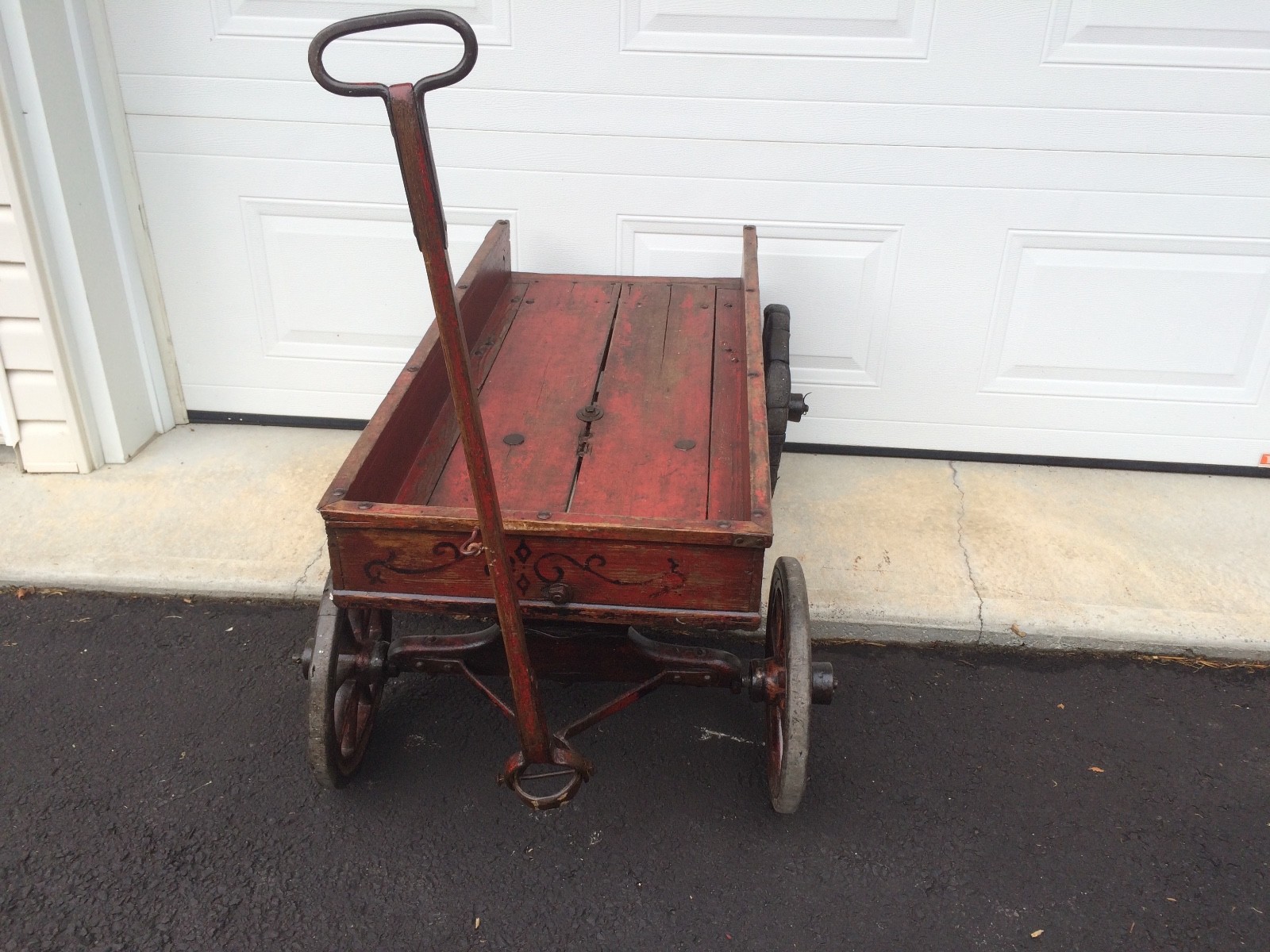 Antique SPEED WAGON pull cart, very nice, wooden spoke