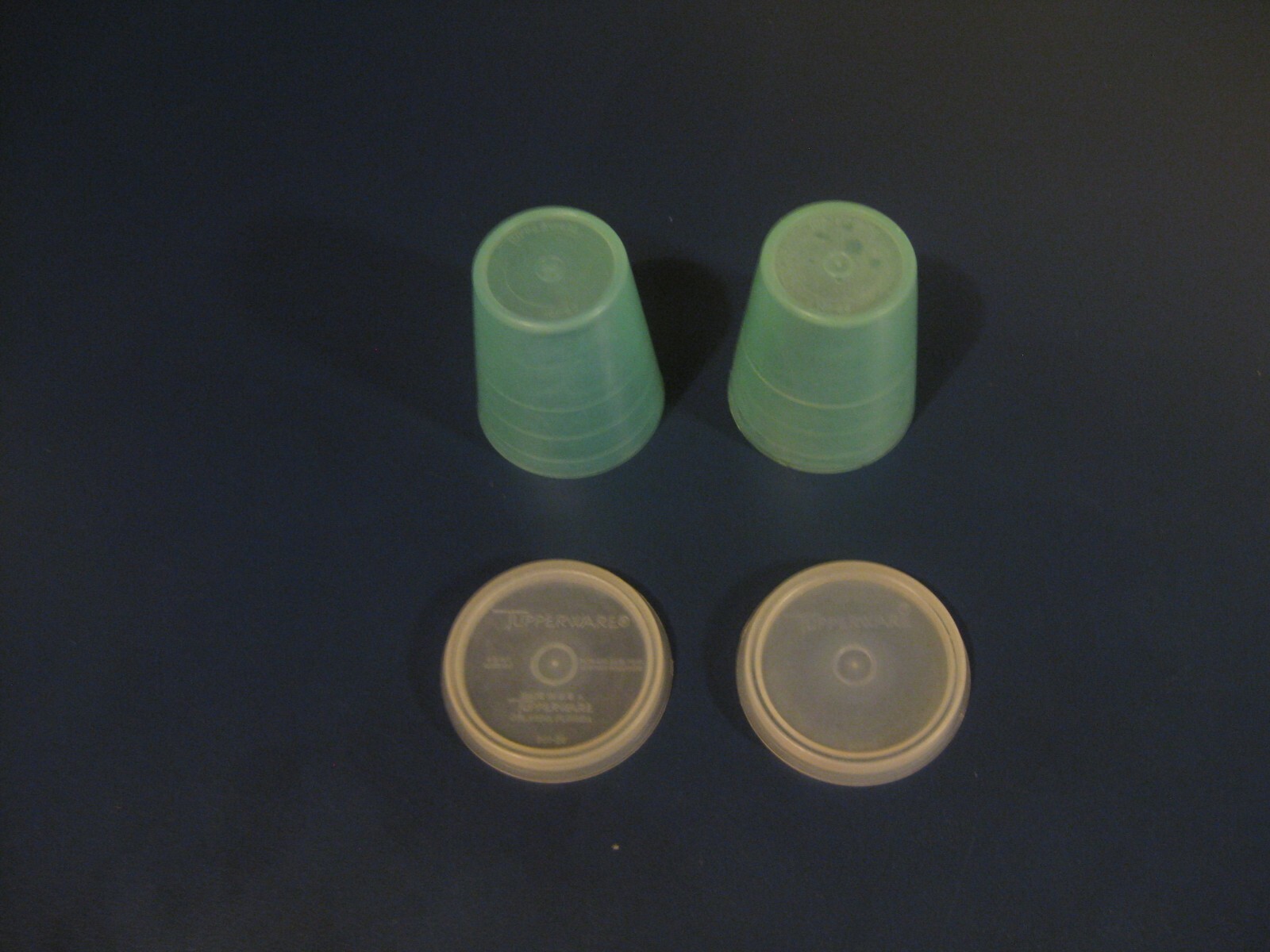 Vintage Set of 2 Tupperware Midget Containers 101 and 201 Lids 2 oz