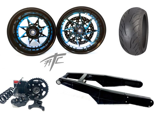 240 FAT TIRE KIT BLACK & BLUE SWITCHBACK BLACK ARM 06-11