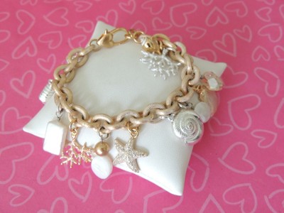 Brighton Bracelet Coral Fantasy Shell Ocean Charm Retired New