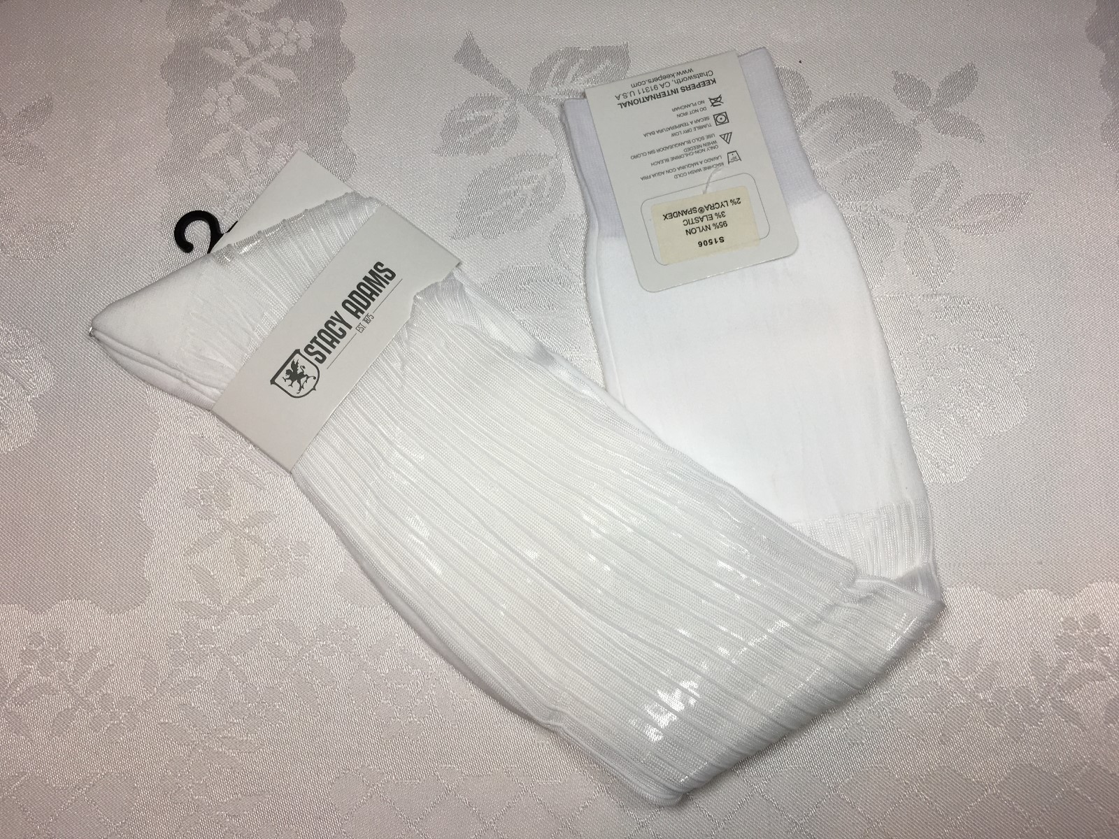 NEW ONE PAIRS  STACY ADAMS  OVER THE CALF SLICk SILKY RIBBED MEN'S DRESS SOCKS