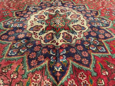 6x9 COLORFUL ORIENTAL RUG ANTIQUE HAND-KNOTTED old real red handmade VINTAGE ft