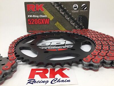 Motorcycle Parts Red 2011-18 Suzuki GSXR750 RK GXW520 16/44 Quick Accel Chain and Sprocket Kit