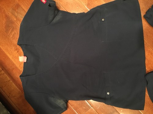 Women's Dickies Xtreme Stretch Scrubs Set, medium Navy, V Top READ