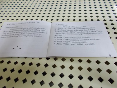 EMT Call Control Long Distance Blocker Directory 411 Land Line