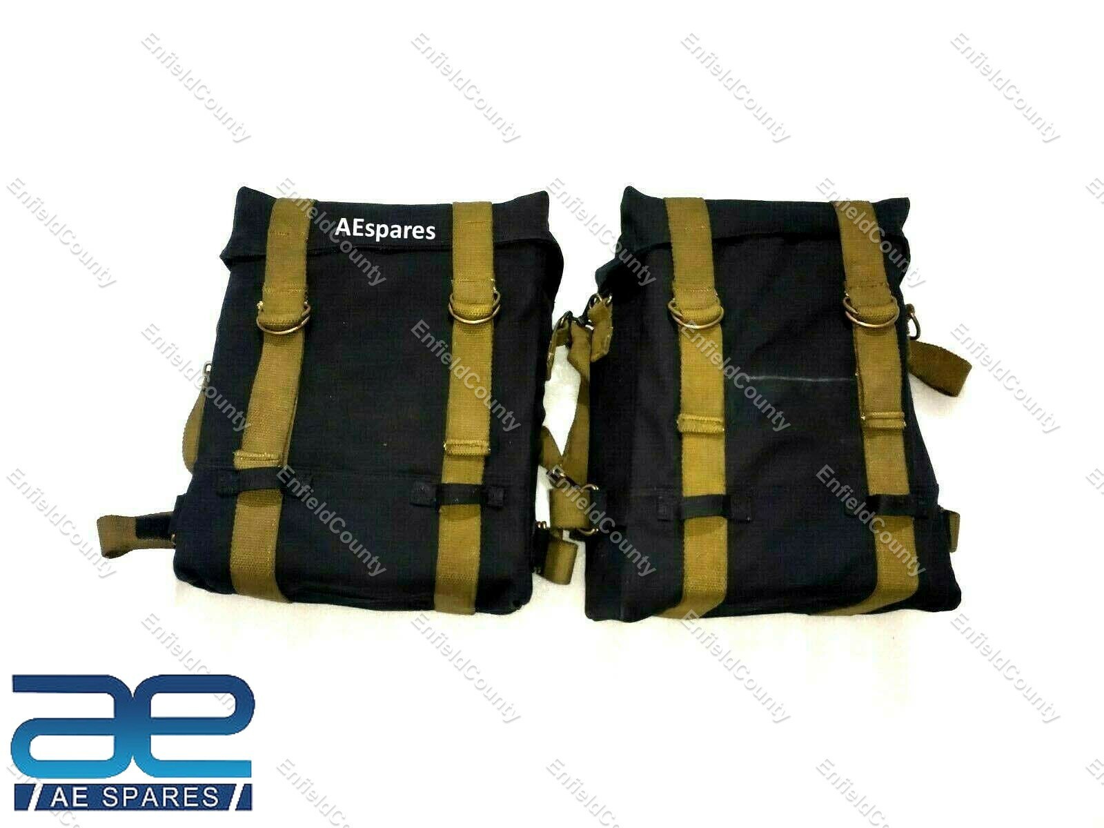 For Royal Enfield Classic 350cc 500cc Black Military Pannier Bags 