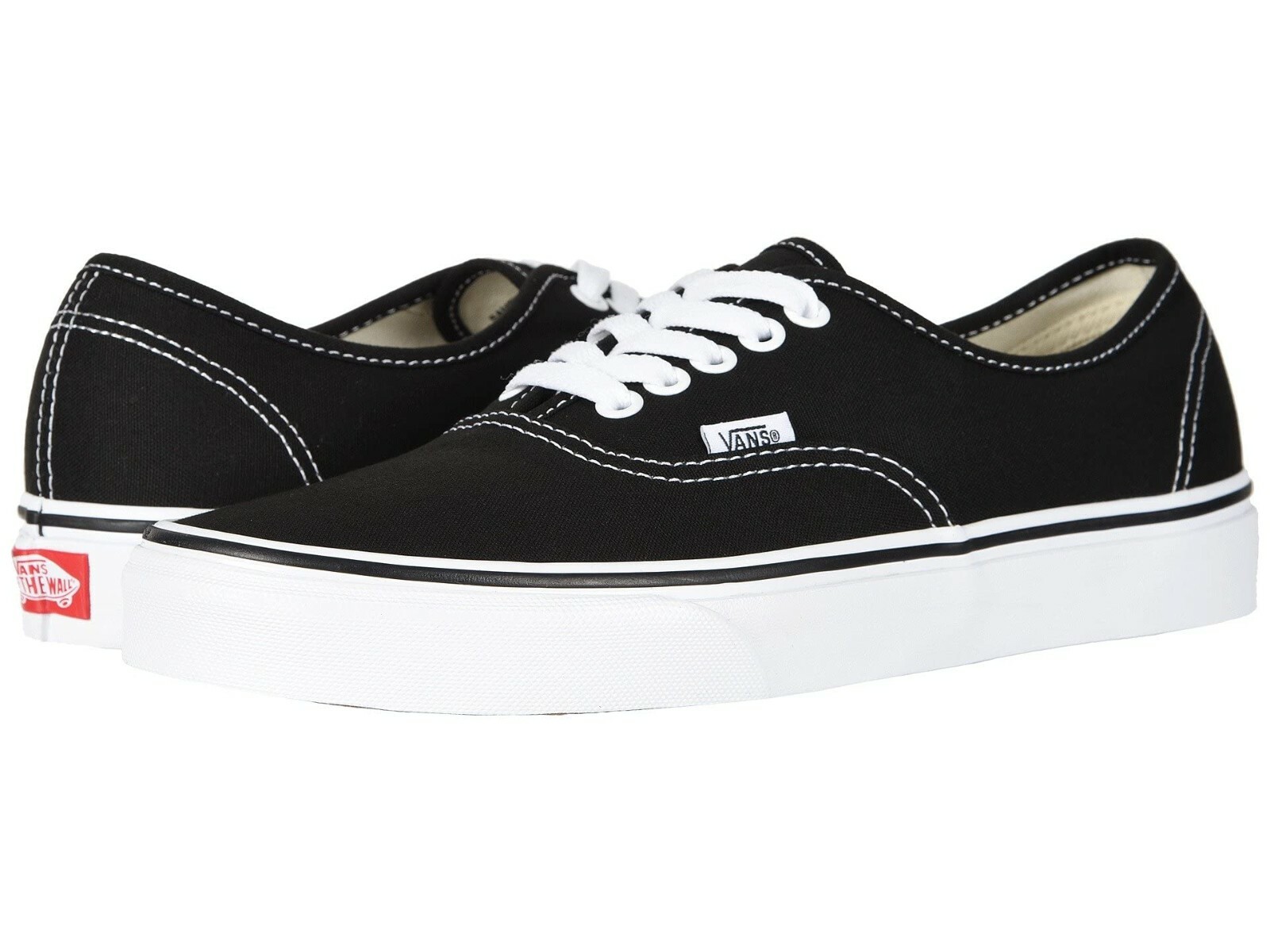 vans authentic black laces