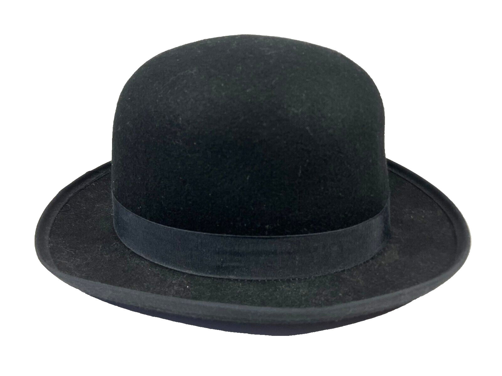 Vtg NEW YORK HAT CO Black Wool-Felt USA-MADE BOWLER HAT