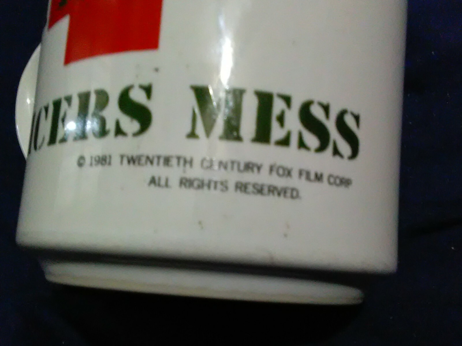 VINTAGE 1981 RARE ~ M*A*S*H OFFICERS MESS Coffee Cup Mug 20th Century Fox MASH