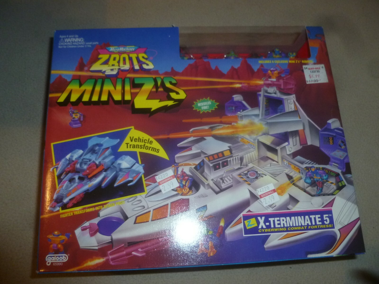 VINTAGE NEW IN BOX MICROMACHINES ZBOTS MINI Z'S X-TERMINATE