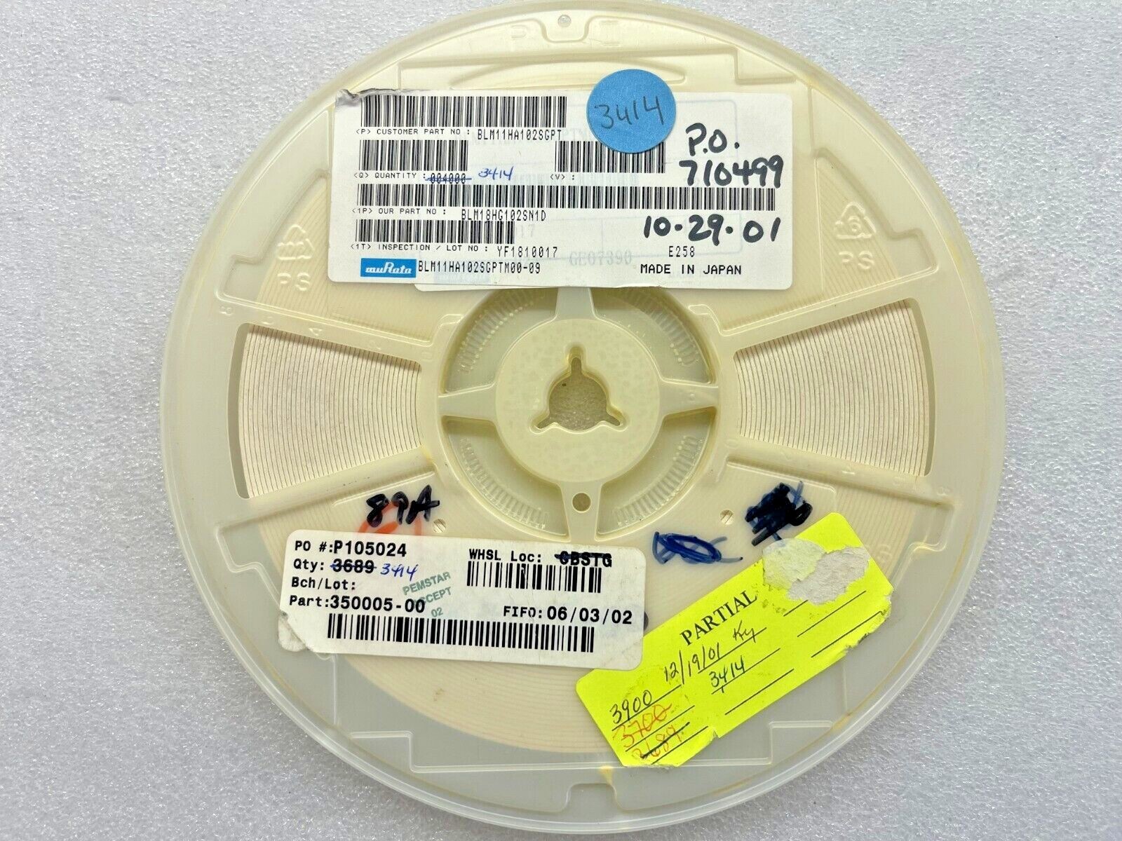 emi様 3,414 PIECE REEL) BLM18HG102SN1D, MURATA, FERRITE BEAD 1