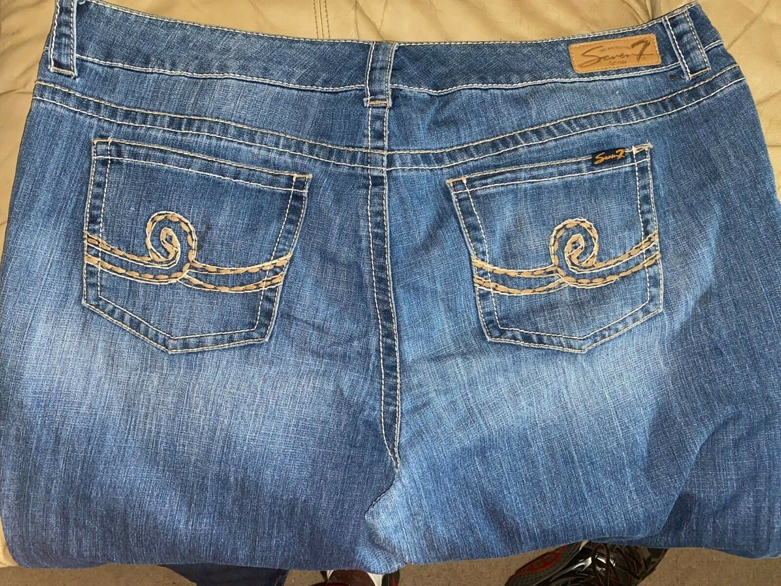 Seven 7 Blue Jeans. Bootcut, Size 24. Waist=46