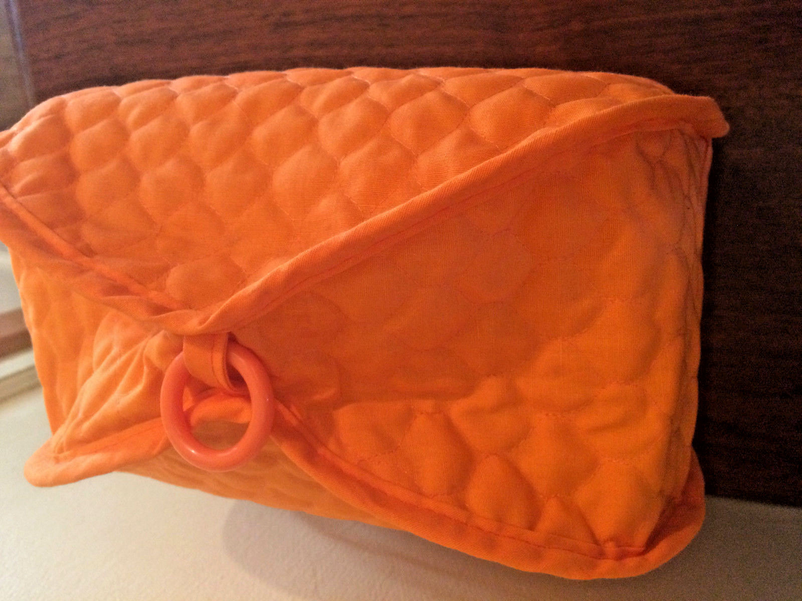 Vintage 70's Quilted Orange Toaster Cover