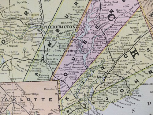 Vintage 1900 NEW BRUNSWICK CANADA Map 22