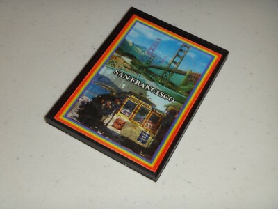 San Francisco Trolley ,Golden Gate Bridge ,Lombard St 2-PIC Refrigerator Magnet