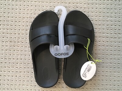 OOFOS OOahh UNISEX SLIDE IN BLACK WOMENS SIZE 9/MENS SIZE 7 BRAND NEW WITH TAGS