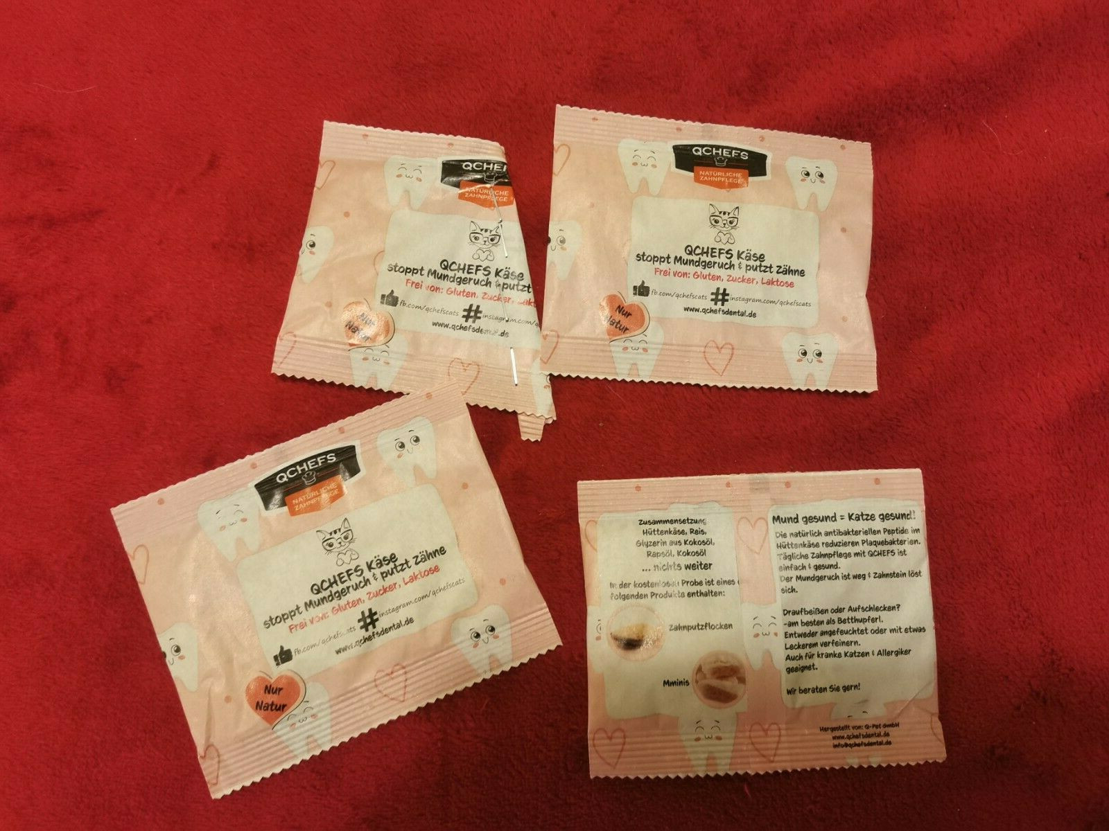Katzen Snack QCHEFS Käse gegen Mundgeruch Zahnputzflocken Chefsdental Dental