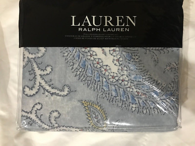 Ralph Lauren Karina Paisley Full/Queen Duvet Set Blue Multicolor