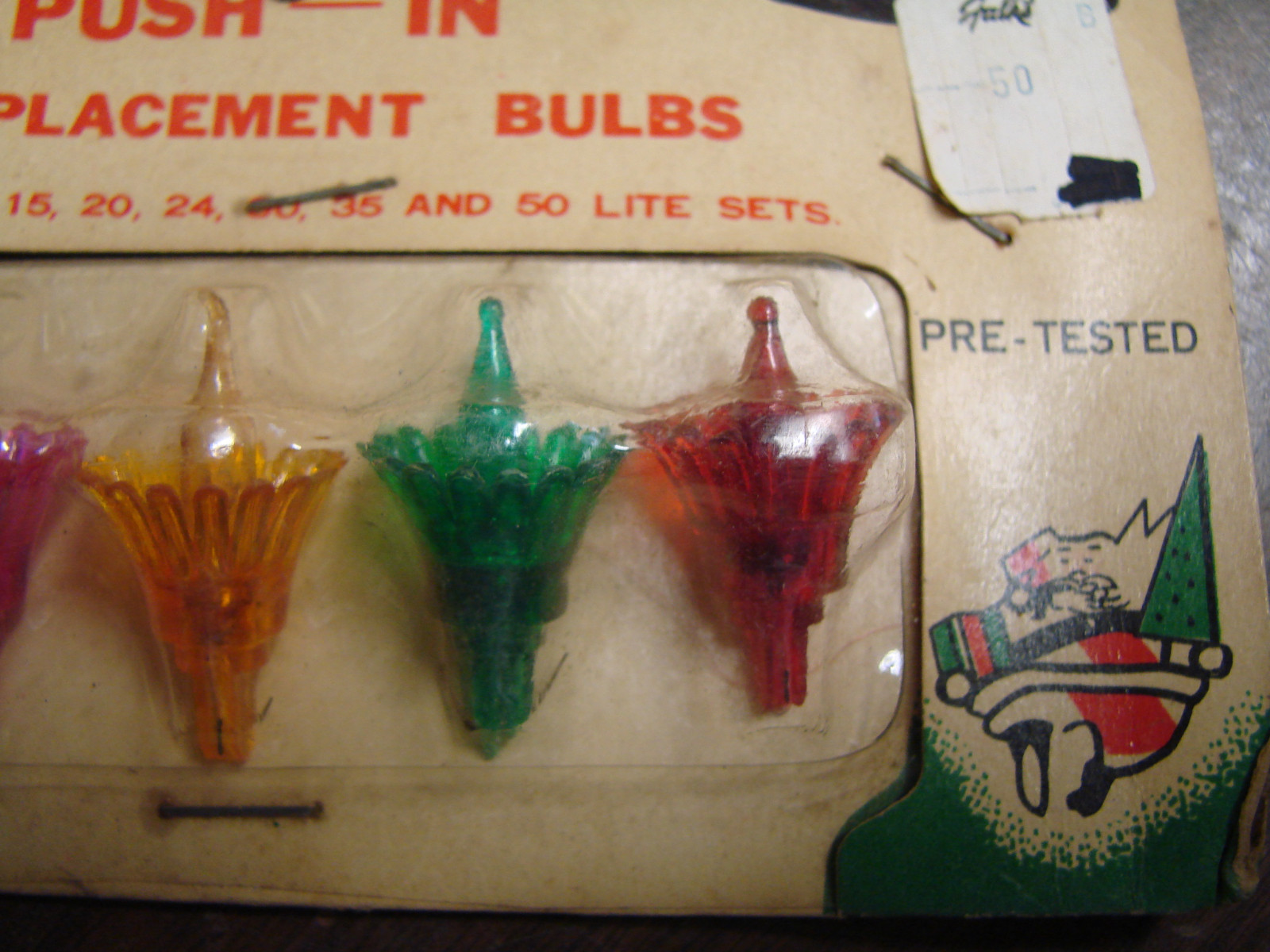Vtg Pack of 5 Renown Xmas Multi-color Flower Push-in Replacement Bulbs 4/6V