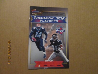 AFL Arena Bowl XV Playoffs Vintage 2001 Rush vs Rampage Logo Football Program