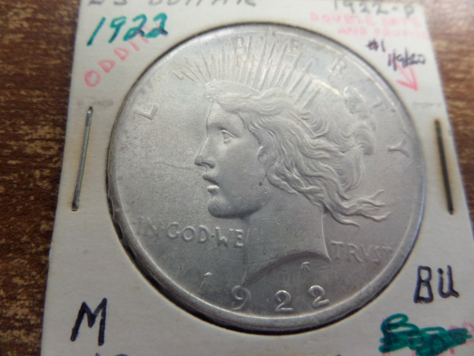 1 1922 PEACE SILVER DOLLAR $1 COIN DOUBLE DATE | eBay