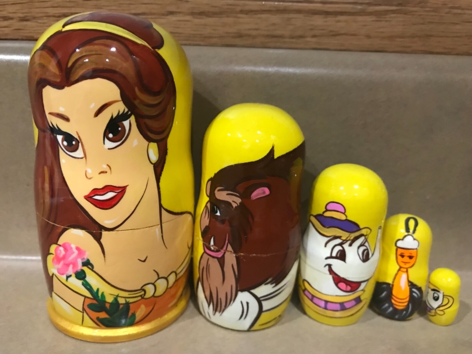 beauty and the beast nesting dolls