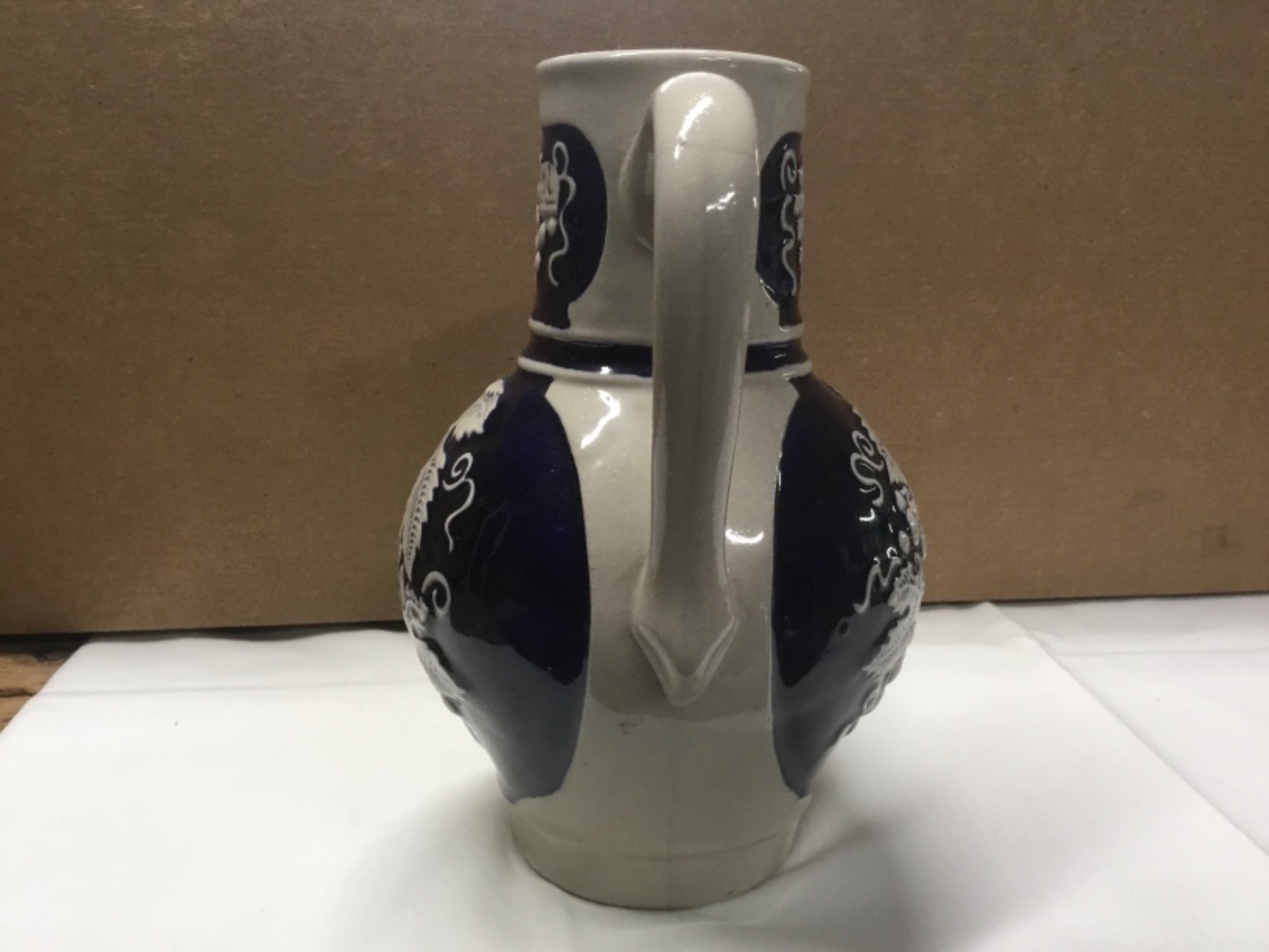 Antique Vintage ceramic porcelain pitcher made in Western Germany grapevine