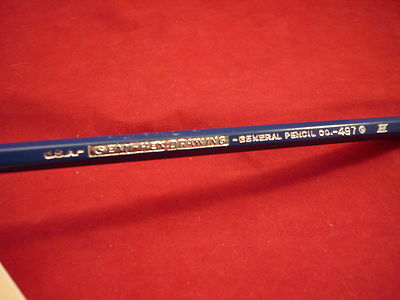 (12) VINTAGE SEMI-HEX DRAWING SKETCHING PENCILS H NO.497 GENERAL PENCIL CO. USA